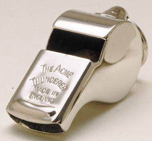 It's an Acme Thunderer. The official whistle for Rugby. 