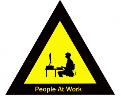 For many people the computer has replaced the shovel. I made this sign for my office. 